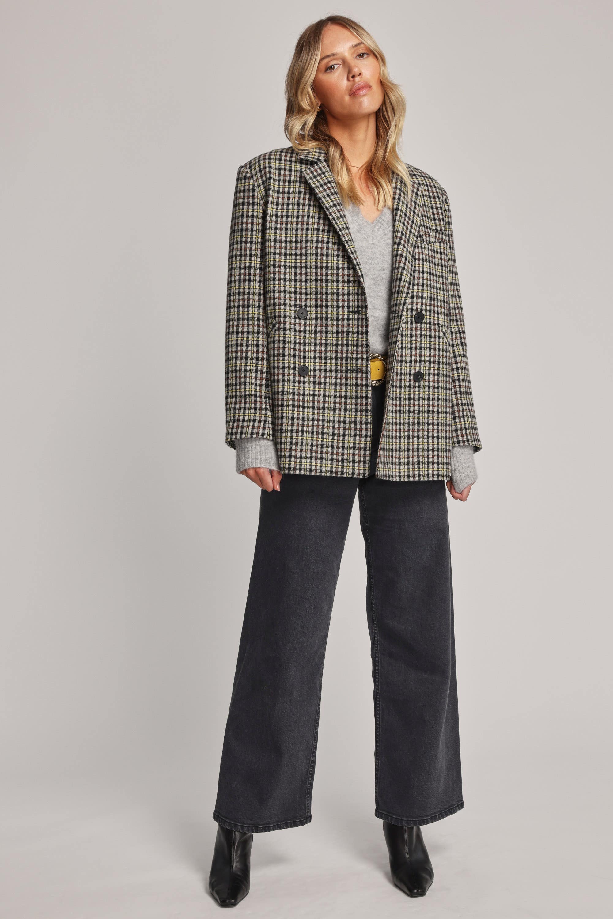 Warehouse check blazer hot sale