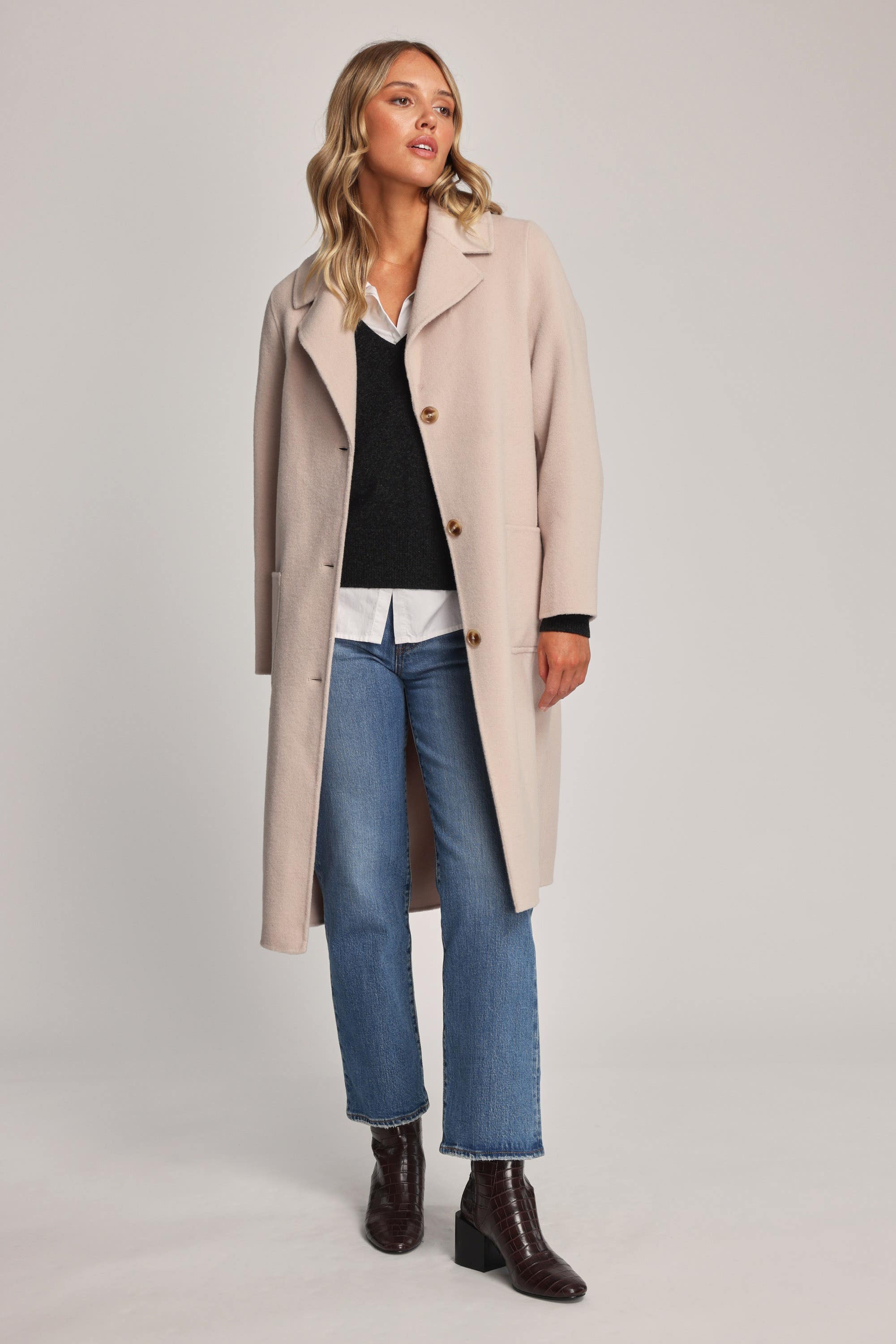 Shop Carol Oversized Coat in Natural Max Women s Fashion NZ