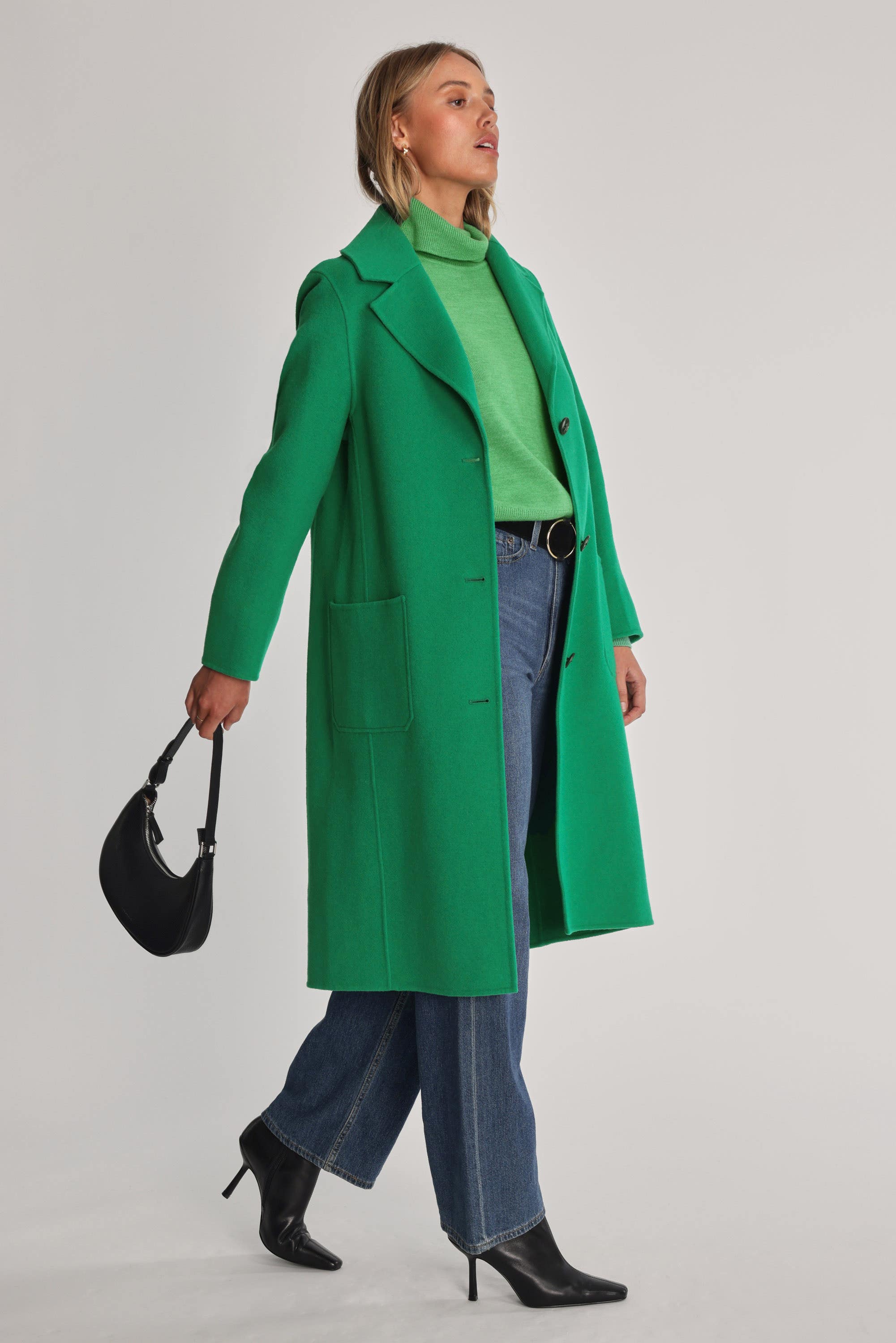 Emerald green on sale coat womens
