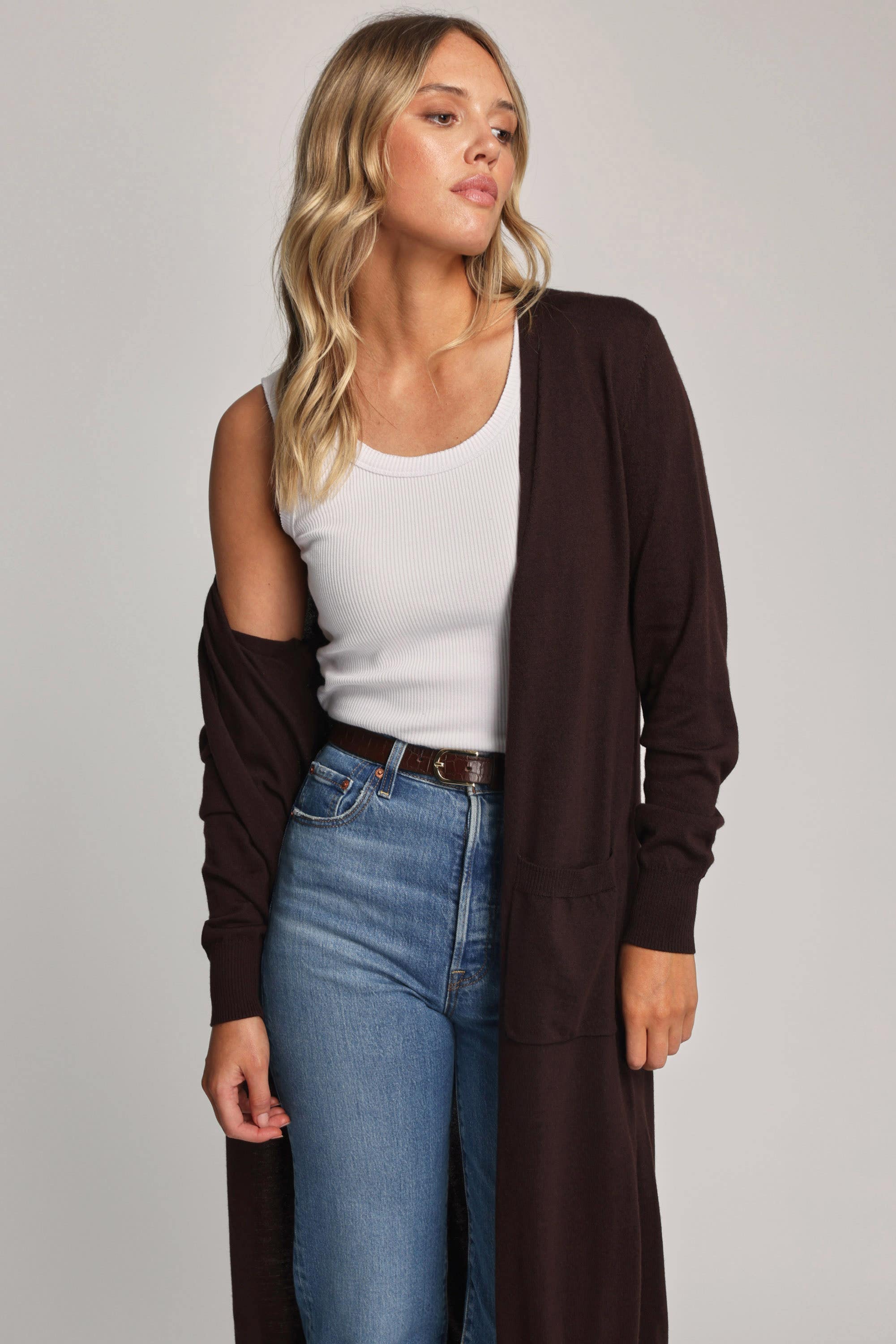 Long line cheap cardi