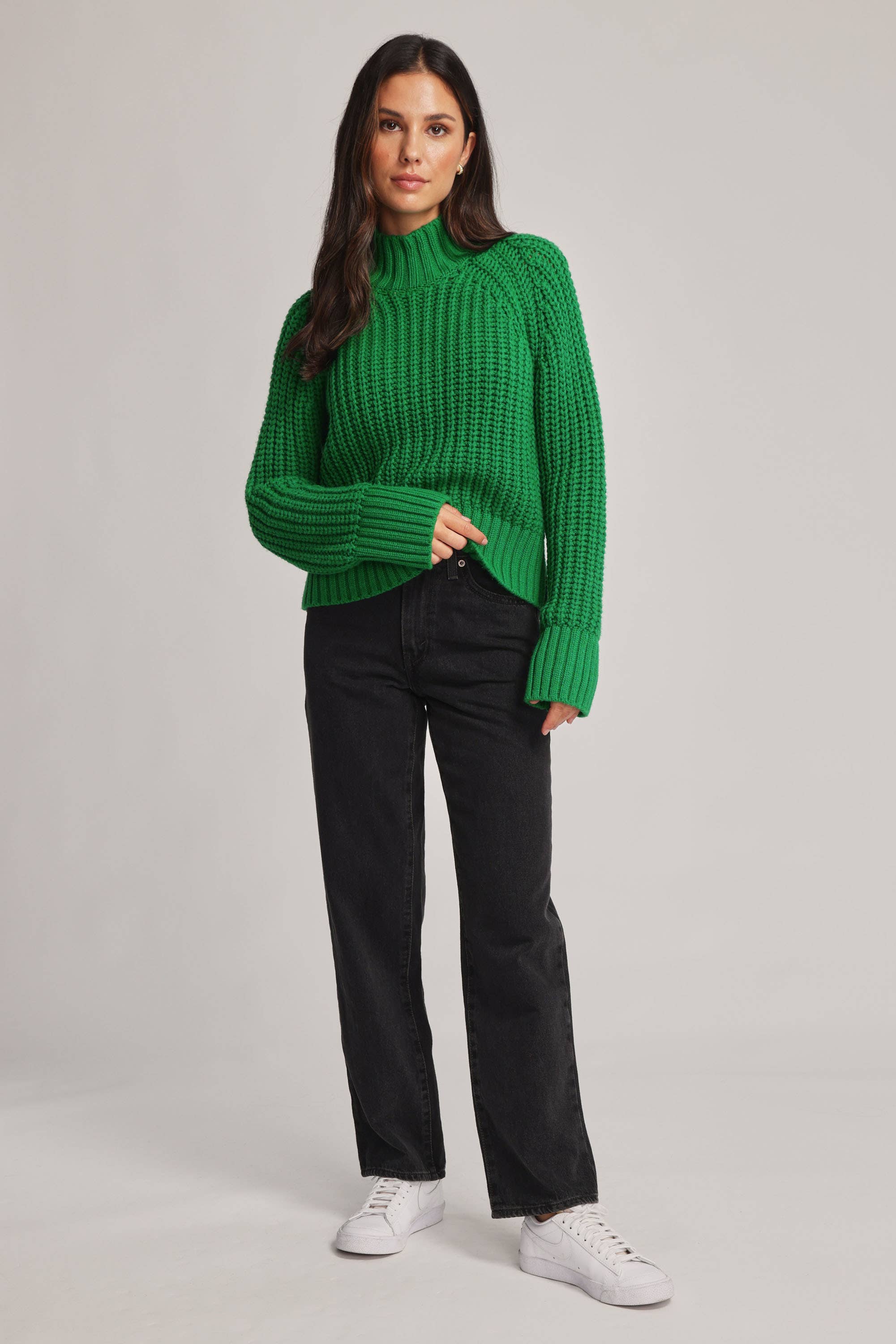 Shop Alison Chunky Wool Blend Sweater in Green Max Women s Fashion NZ