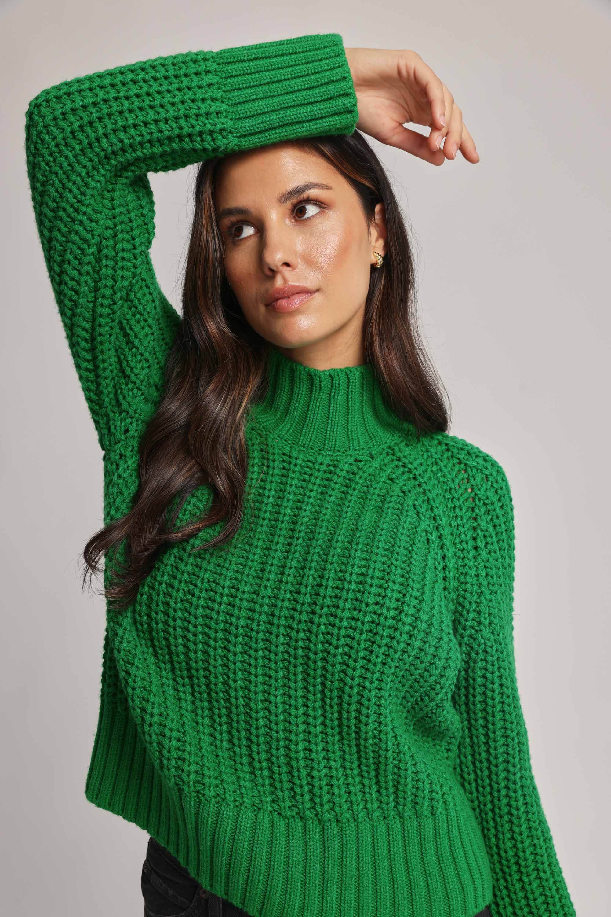 Green chunky sweater sale