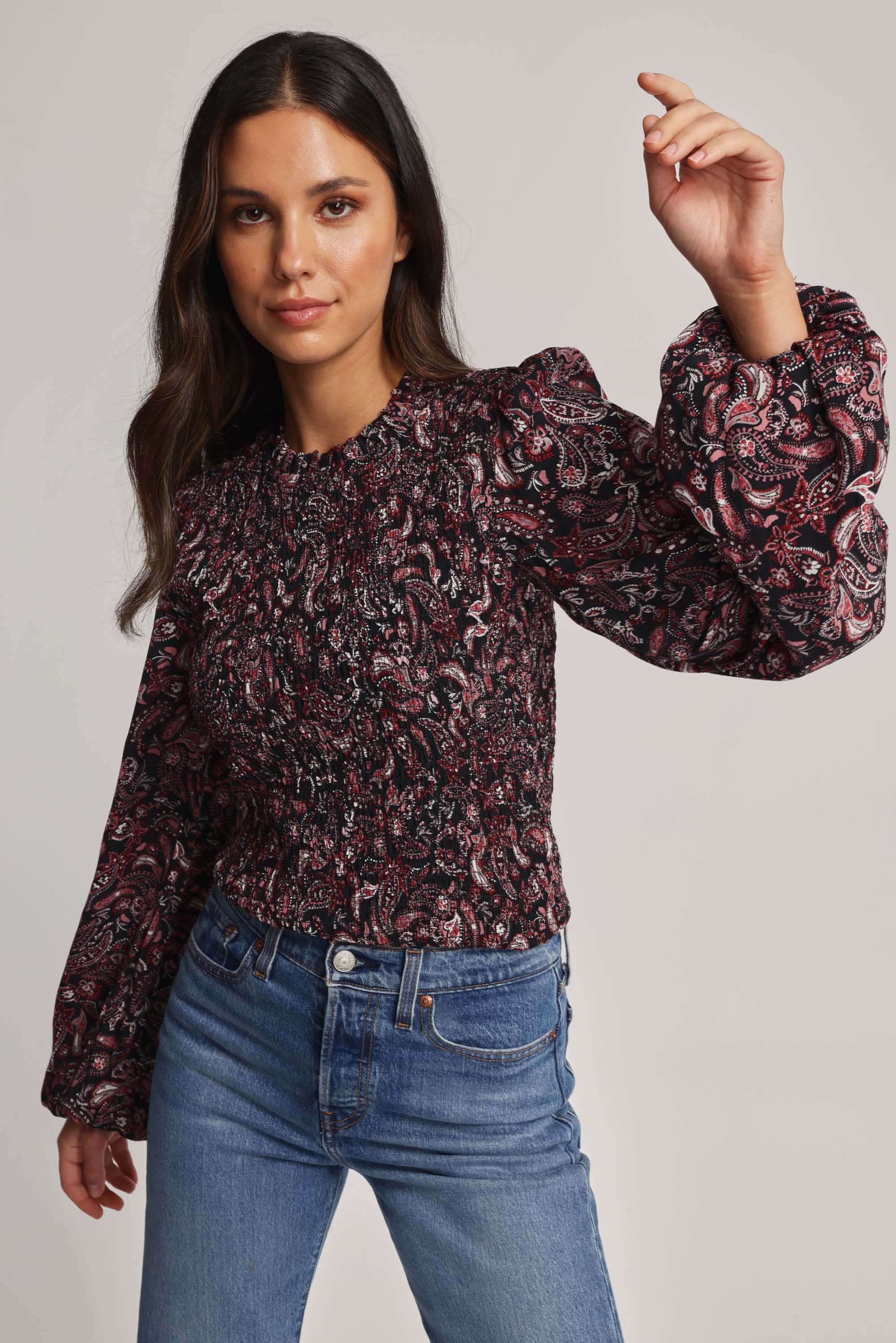Shop Jolene Shirred Top in Prints Max Women s Fashion NZ