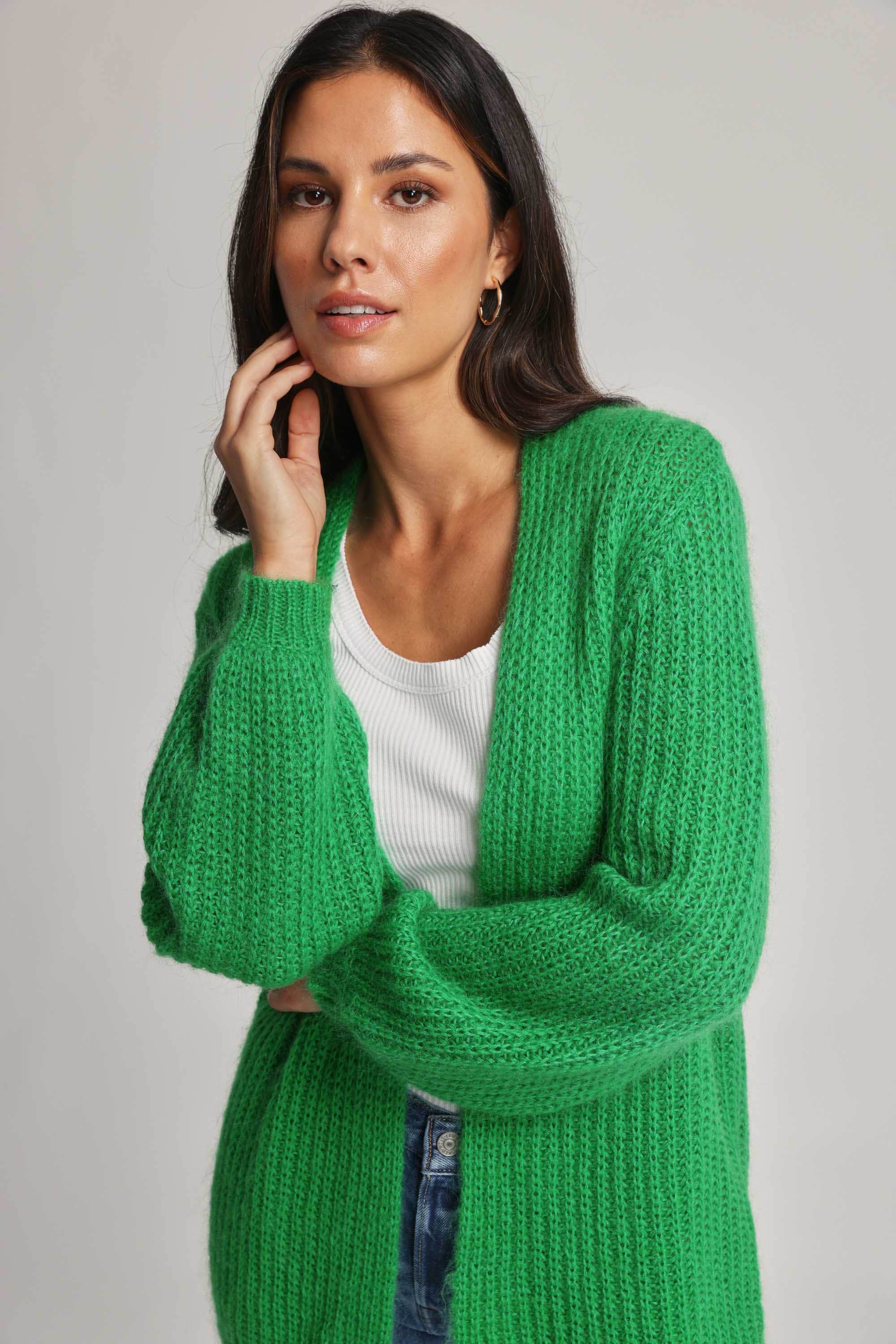 Shop Chantal Whisper Knit Cardigan in Green Max Women s Fashion NZ