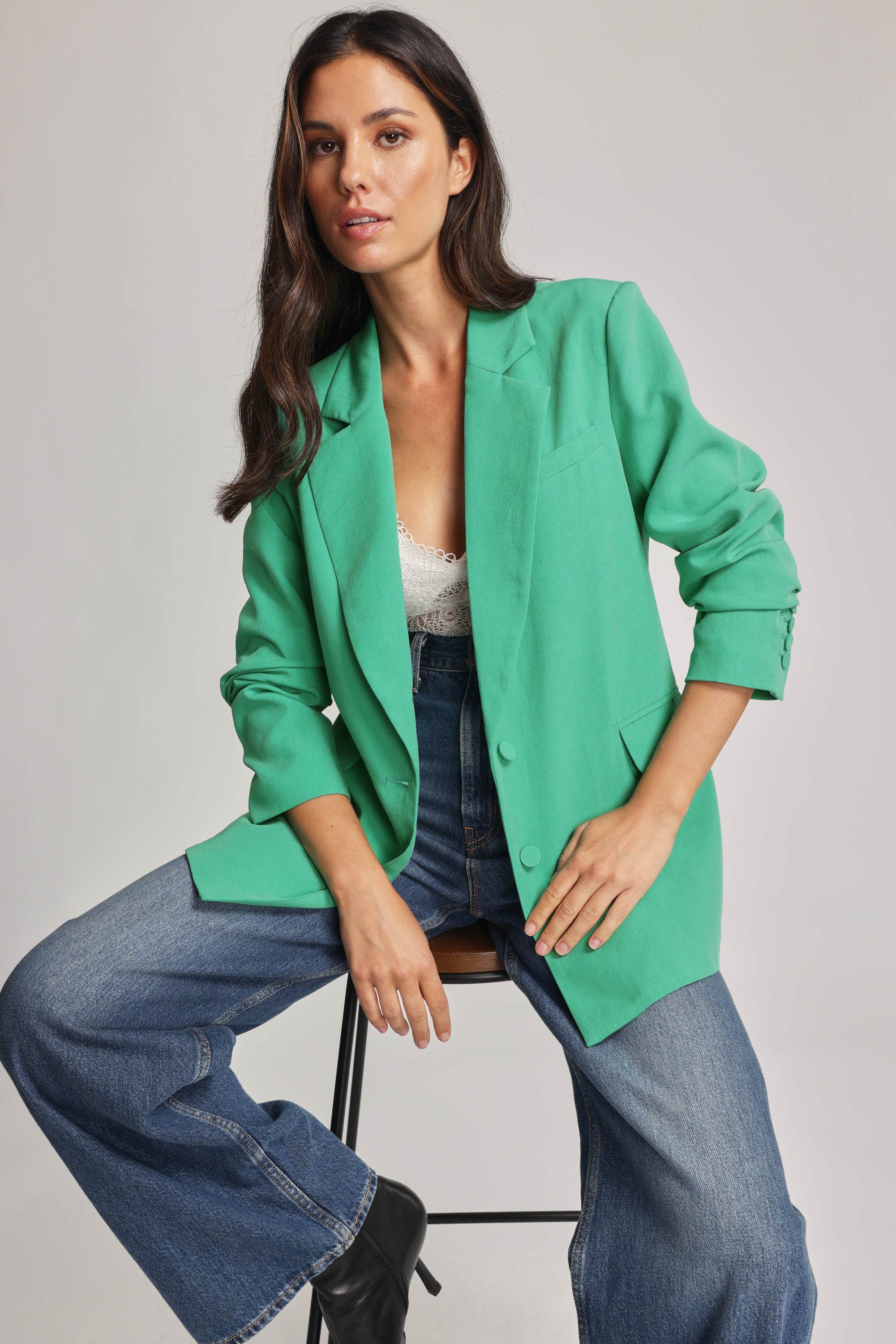 Shop Annalise Blazer in Green Max Women s Fashion NZ