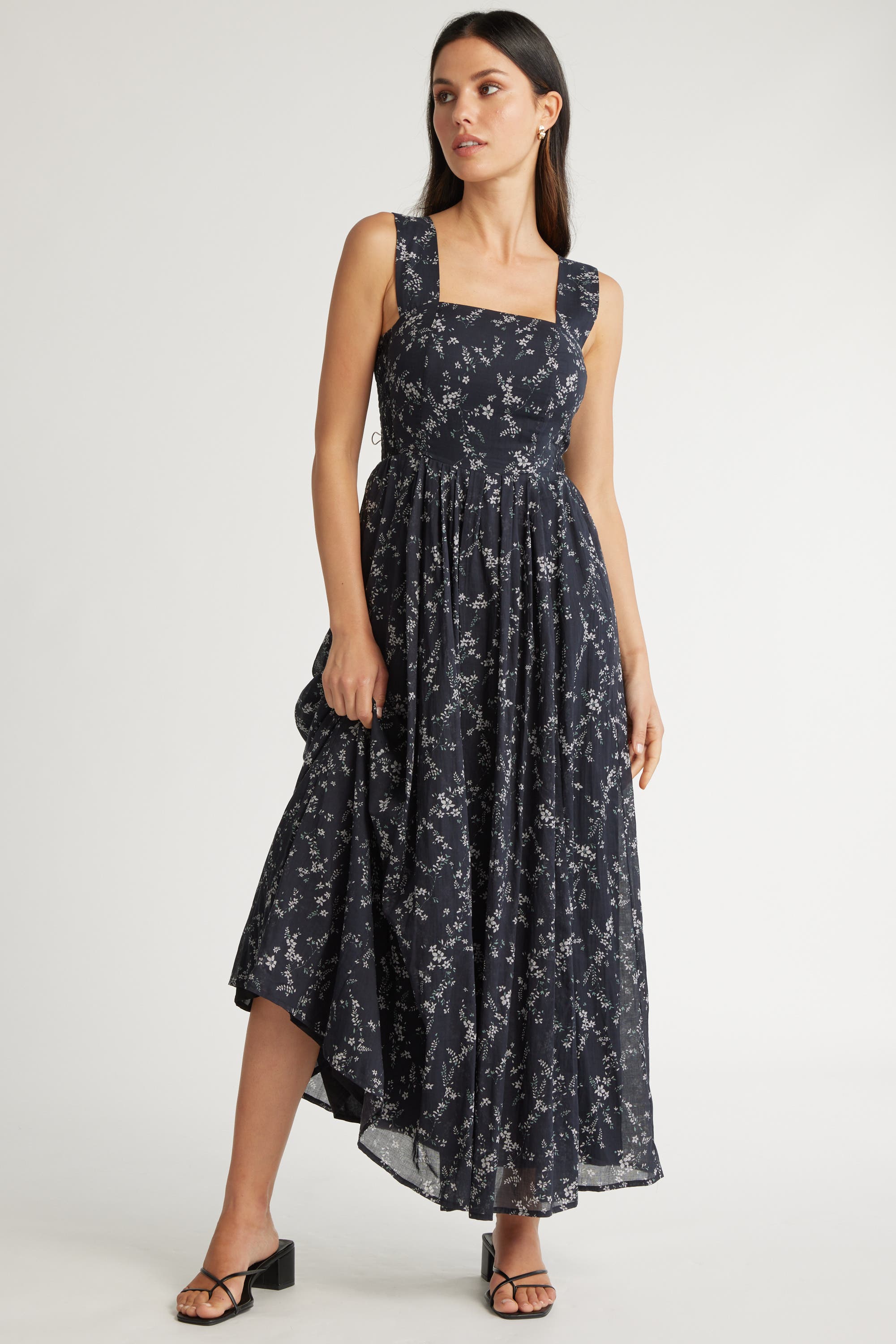 Shop Everly Organic Cotton Pleat Detail Dress in Prints Max Women s Fashion NZ