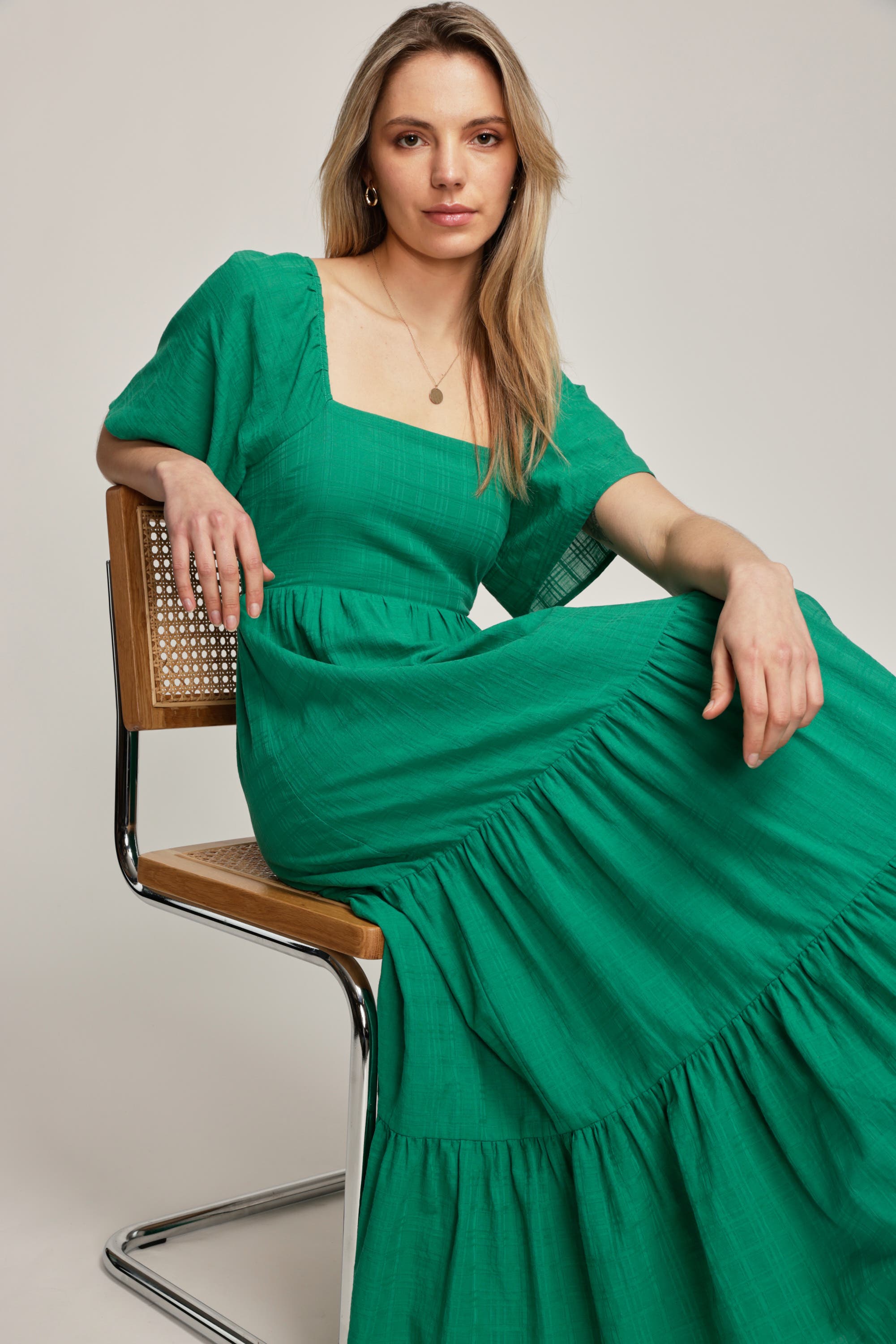 Shop Natalie Tiered Dress in Green Max Women s Fashion NZ