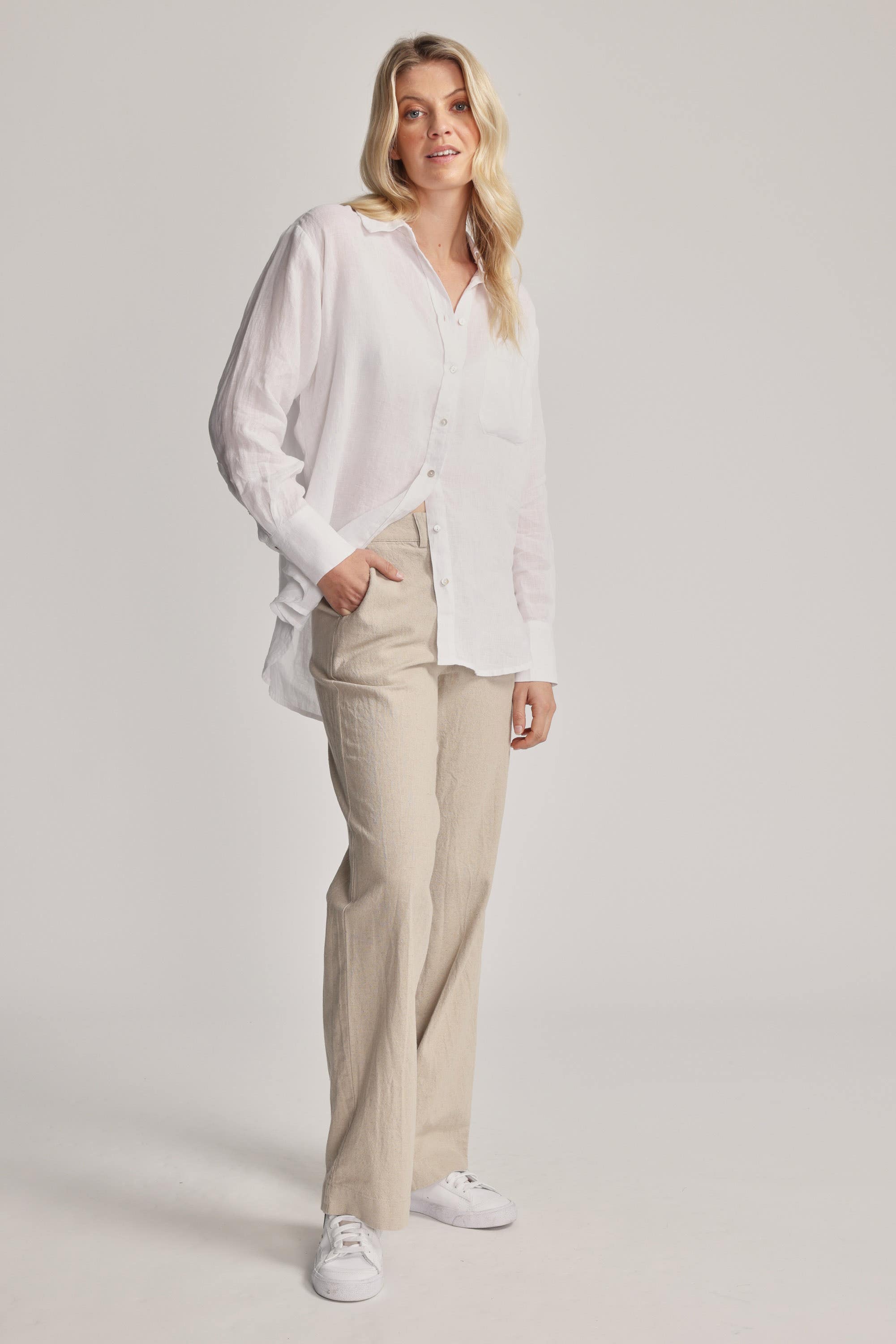White linen sales shirt nz
