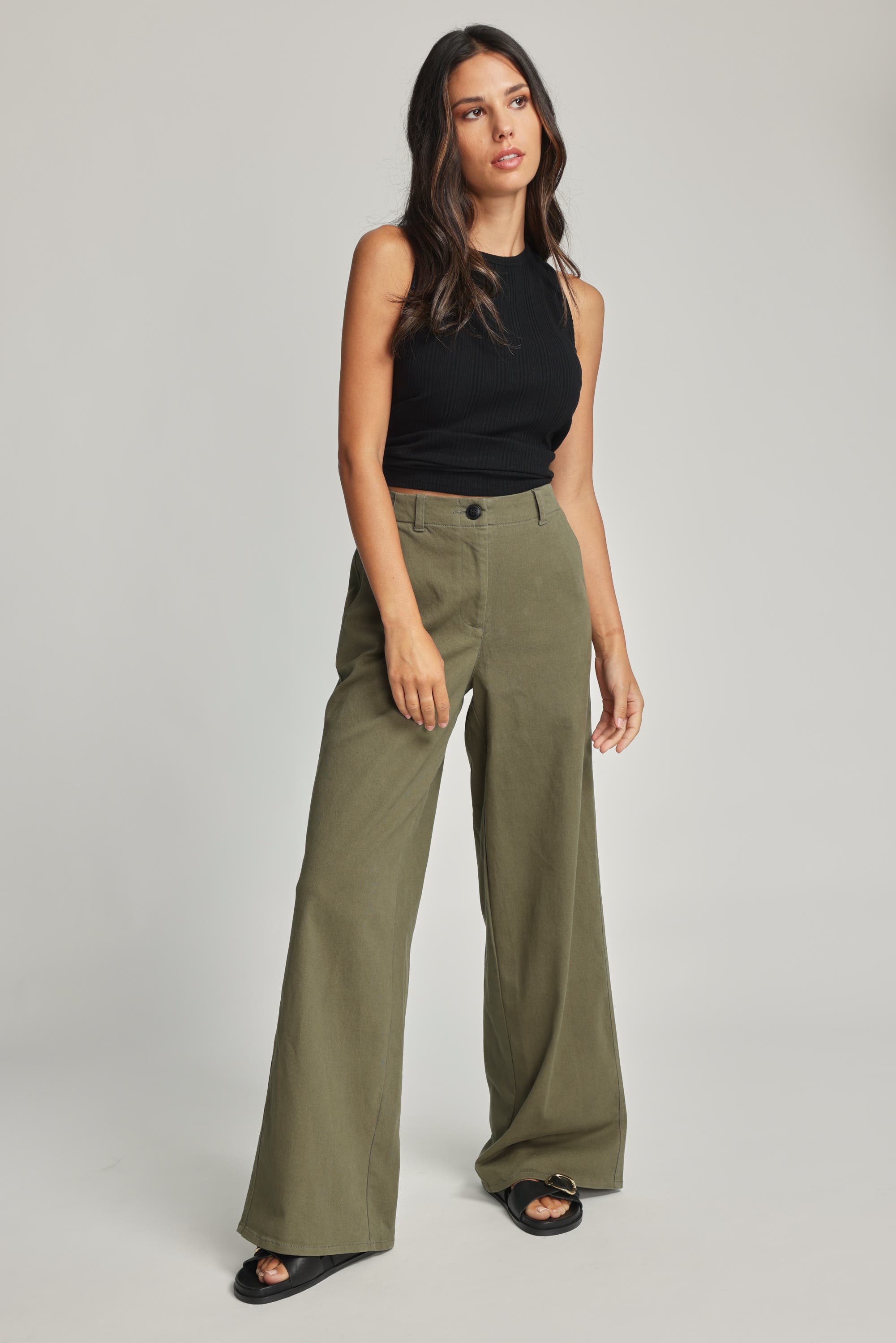 Shop Madelyn Wide Leg Pant in Green