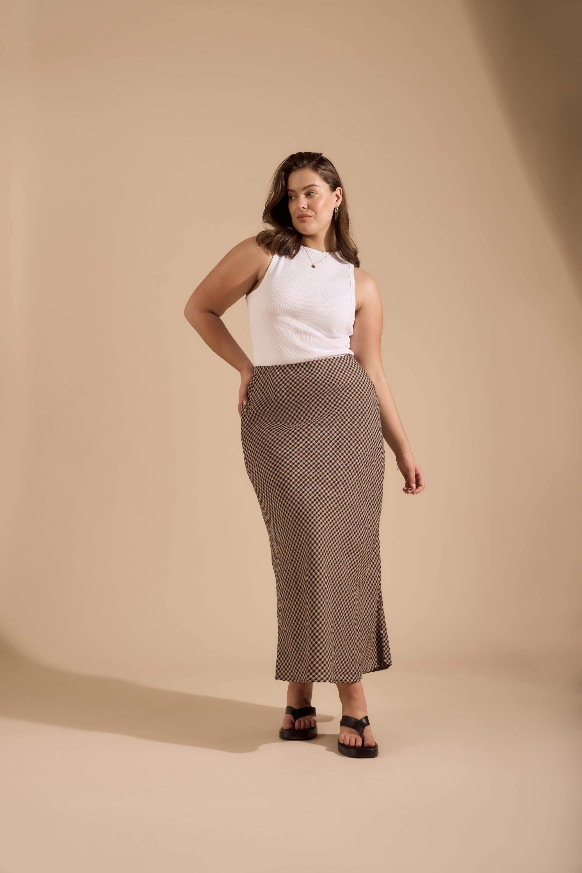 Brown skirt nz cheap