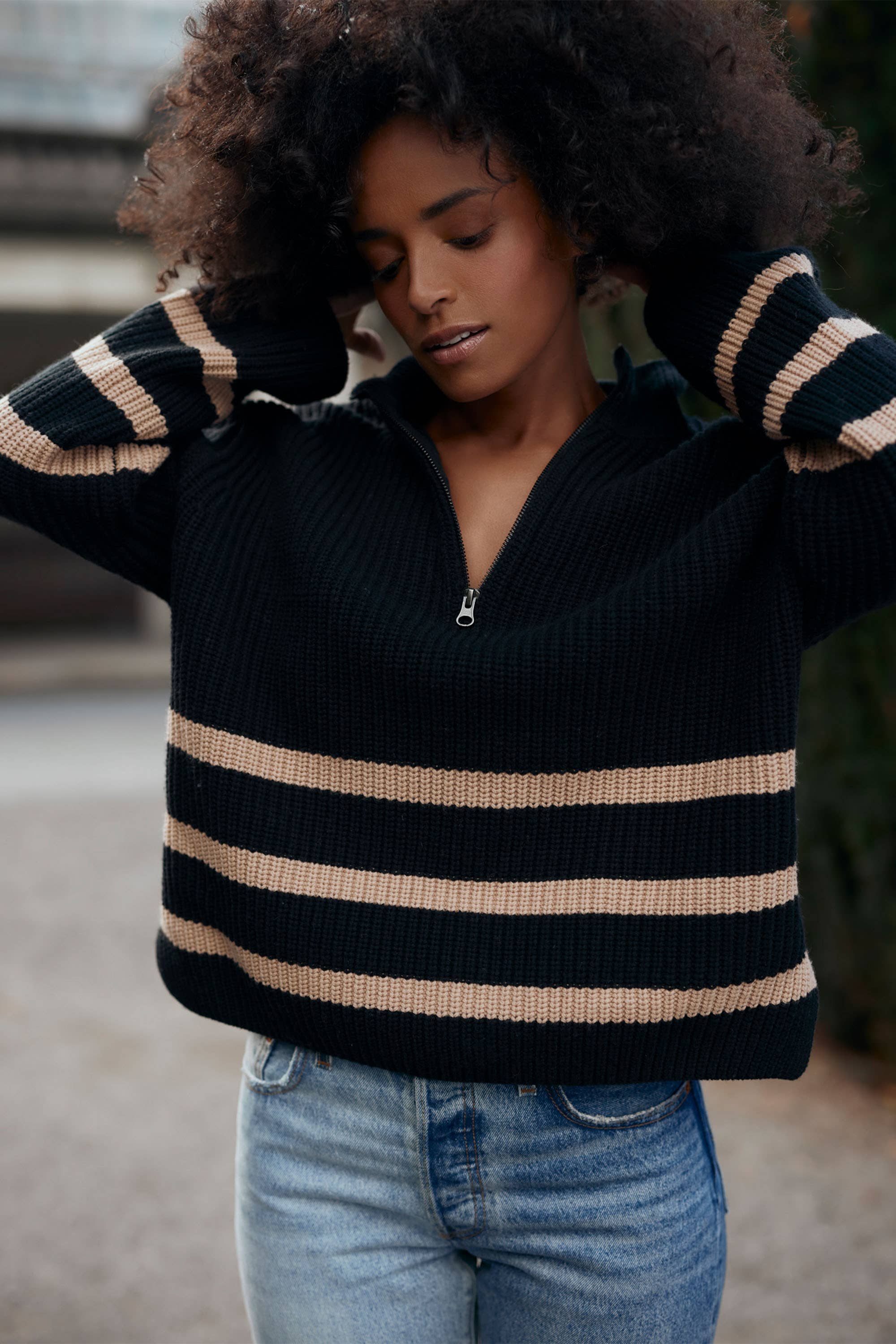 Quarter zip clearance cropped sweater