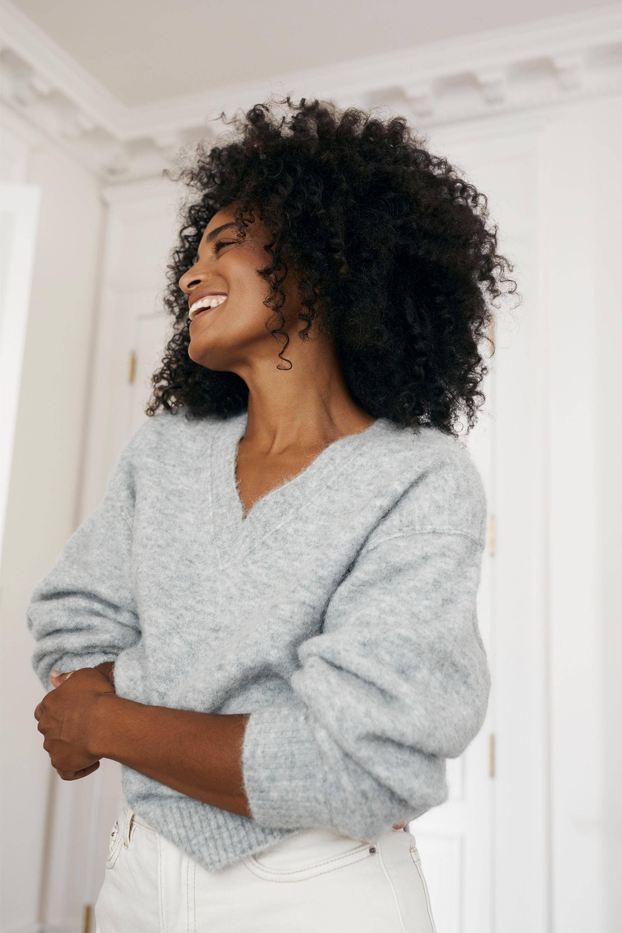 Grey best sale ribbed sweater