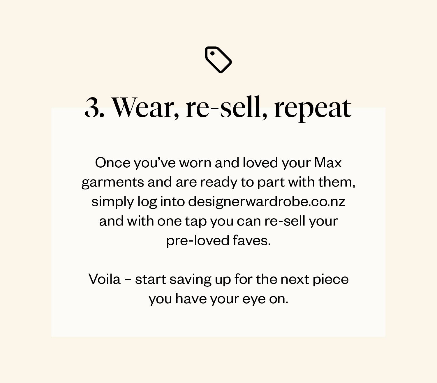 3. Wear, re-sell, repeat