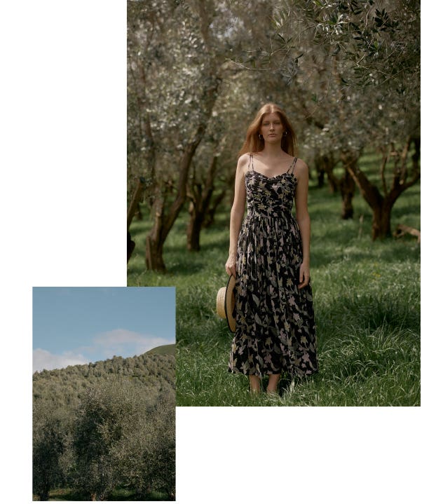 Max article 2022 - Summer Sunkissed - model in olive orchard 